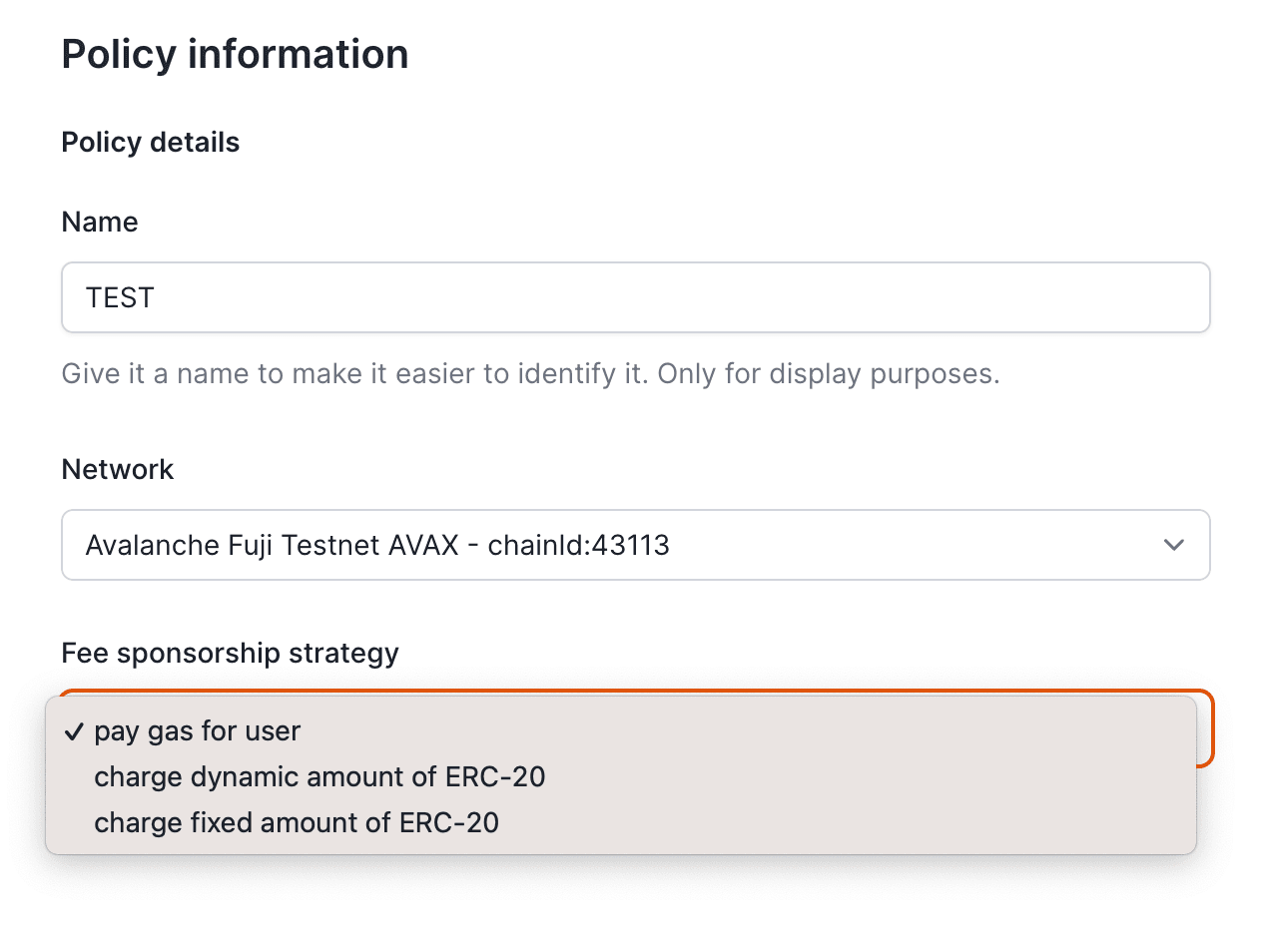 PolicyGasSponsorship