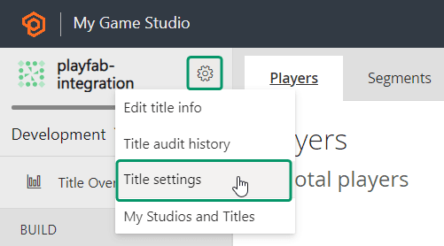 playfab title settings